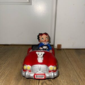 Betty Boop Riding Her Sports Car Figurine Statue By Schmid, Musical Box Figure